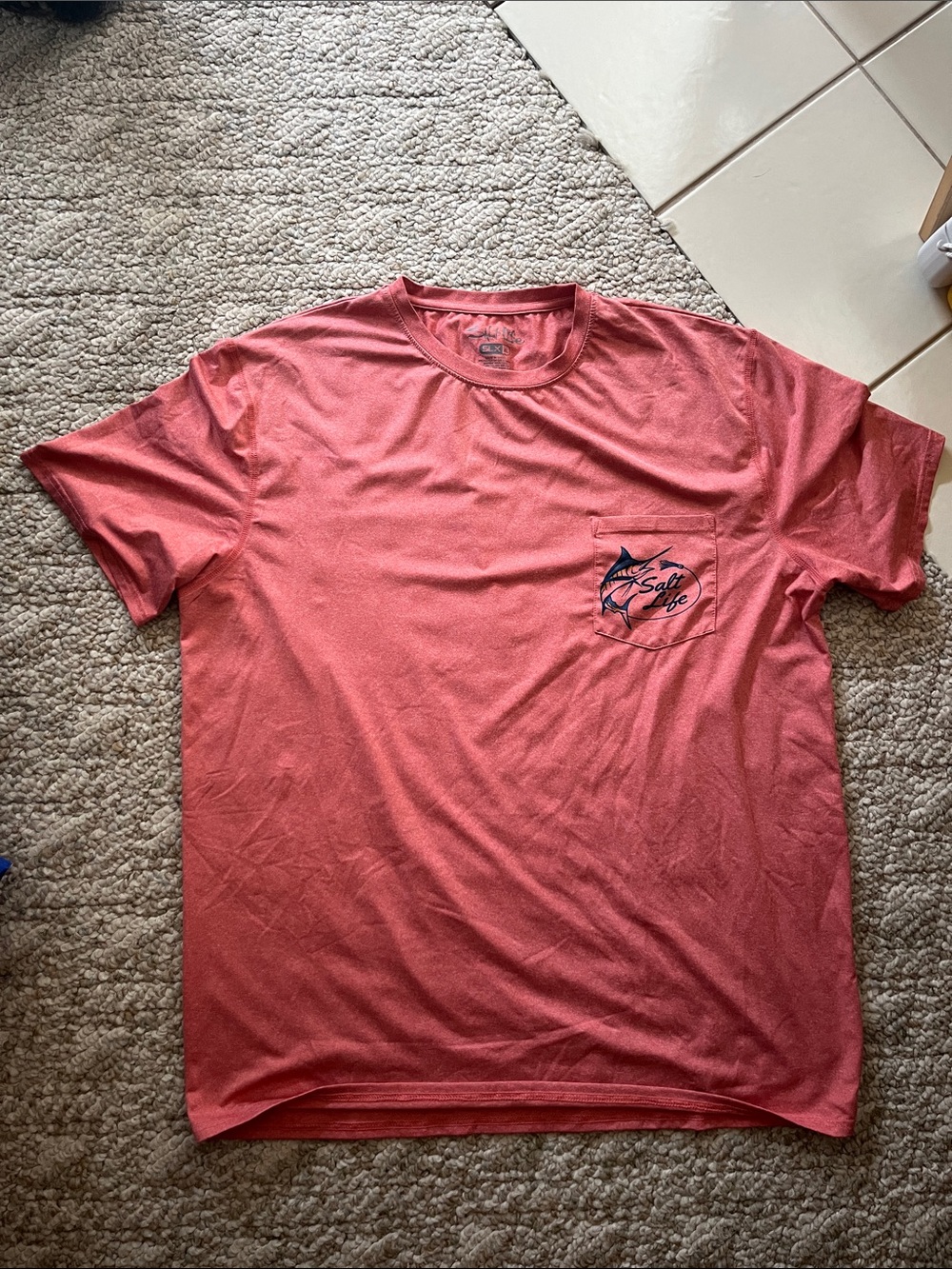 Salt Life Coral Short Sleeve Pocket Swim Tee